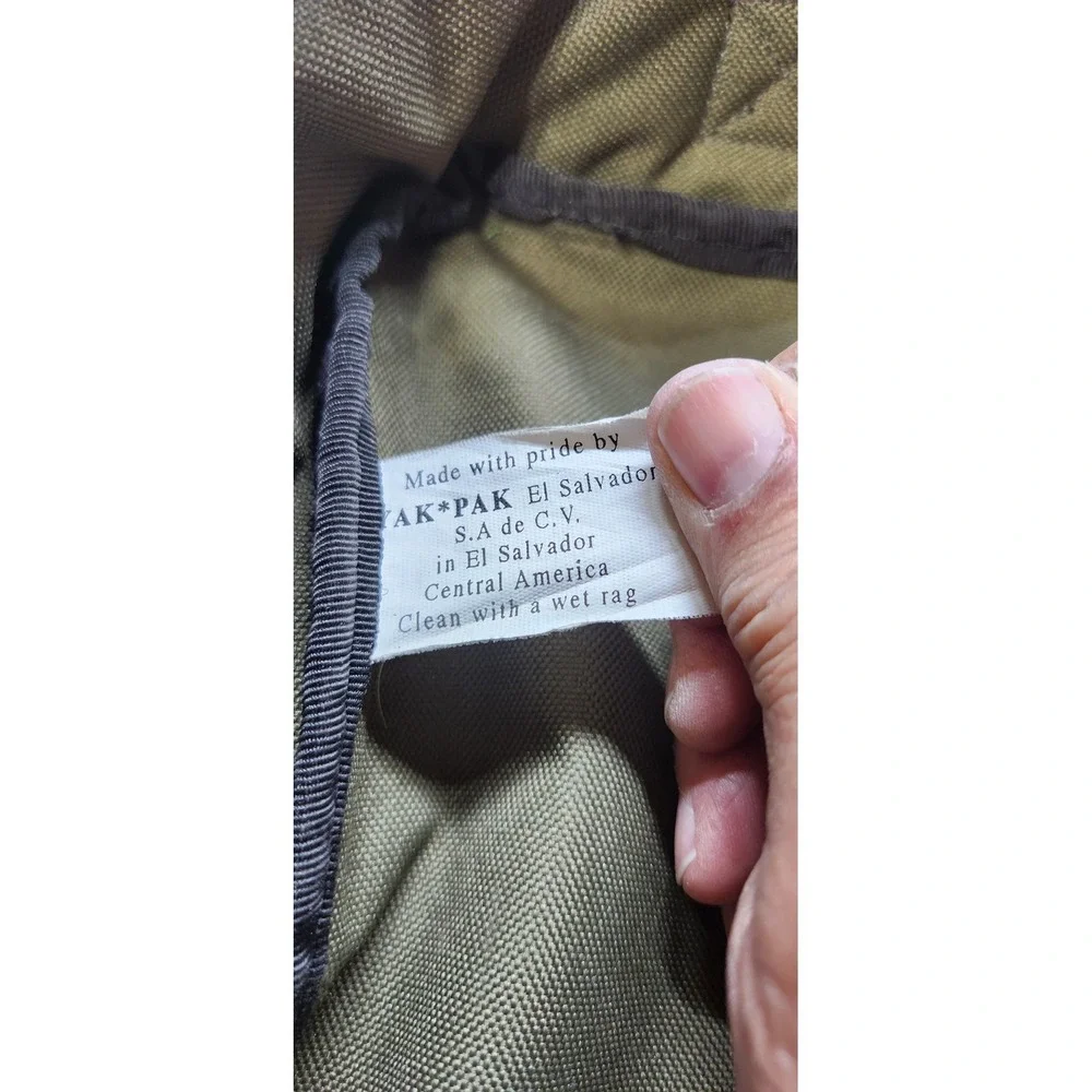 Vintage Yak Pak x Vexed Generation Crossbody Sling Bag Olive Green zipper damage